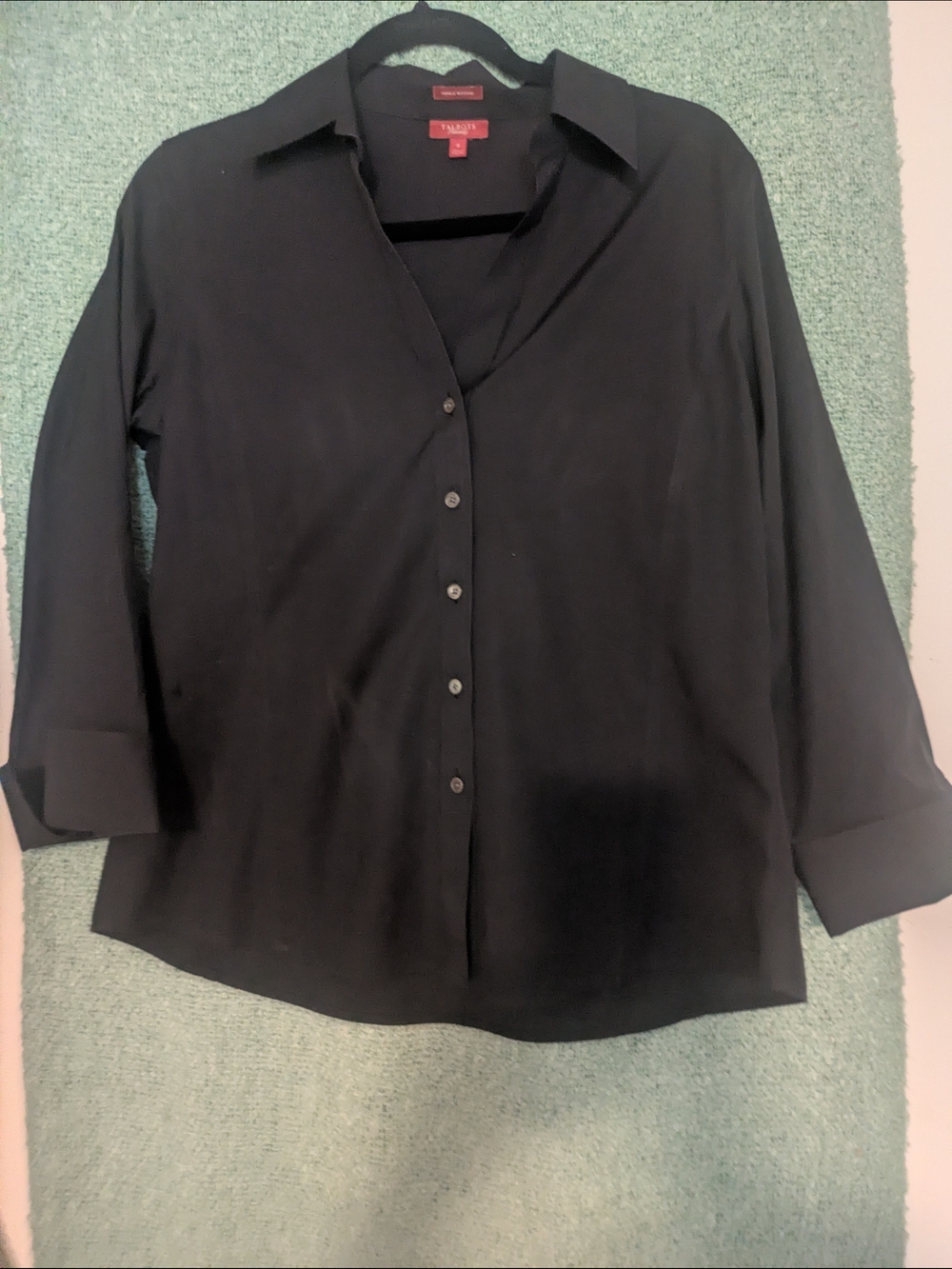 Talbots Black Button-Down Shirt